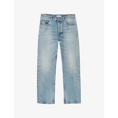 Sandro Mens Bleus Regular-fit Mid-rise Denim Jeans In Bleus