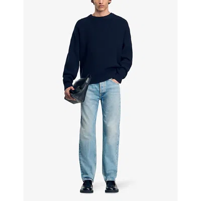 Sandro Mens Bleus Regular-fit Mid-rise Denim Jeans In Bleus