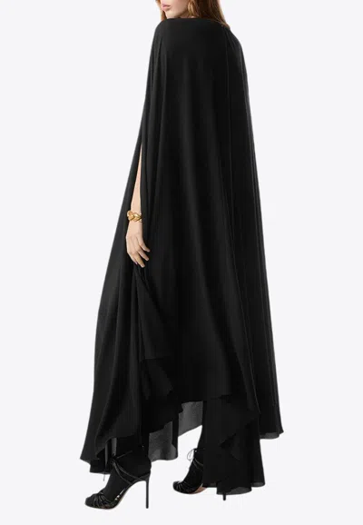 Tom Ford Asymmetric Silk Kaftan In Black