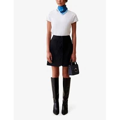 Claudie Pierlot Button Mini Skirt In Noir / Gris