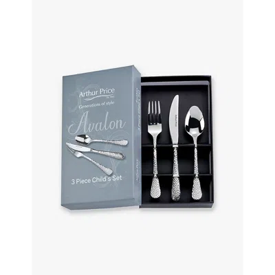 Arthur Price Stainless Steel Avalon 3-piece Children's Stainless-steel Cutlery Set In Stainless Steel