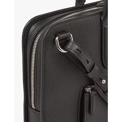 Smythson Leather Ultra Slim Briefcase In Black