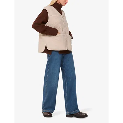 Whistles Womens Cream Josie Relaxed-fit Fleece Gilet In Cream
