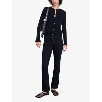 Maje 2-in-1 Cardigan In Noir / Gris