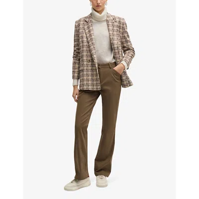 Hugo Boss Argyle Sweater In A Textured-wool Blend In Open Miscellaneous