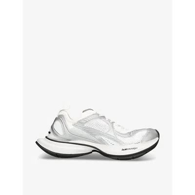Balenciaga Two-tone Mesh And Fabric Circuit Sneakers In White/comb