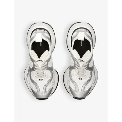 Balenciaga Two-tone Mesh And Fabric Circuit Sneakers In White/comb