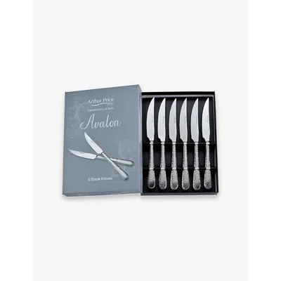 Arthur Price Valon Set Of Six Stainless Steel Steak Knives In Stainless Steel