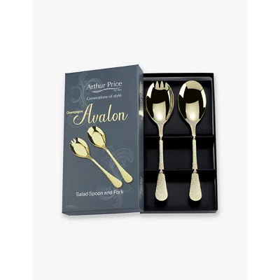 Arthur Price Champagne Avalon Pvd-coated Stainless-steel Salad Servers In Champagne