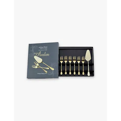 Arthur Price Champagne Avalon Set Of Seven Pvd-coated Stainless-steel Pastry Set In Champagne