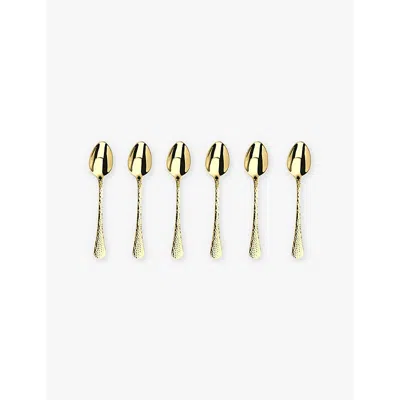 Arthur Price Champagne Avalon Set Of Six Pvd-coated Stainless-steel Teaspoons In Champagne