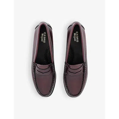 Crep Protect Womens Wine Leather Weejun Ii Leather Penny Loafers In Wine Leather