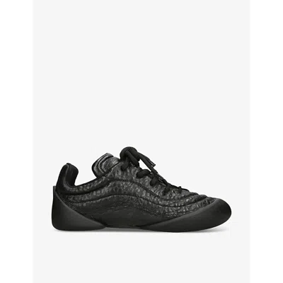Alexander Mcqueen Flexion Leather Sneakers In Black