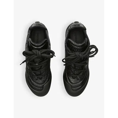 Alexander Mcqueen Flexion Leather Sneakers In Black