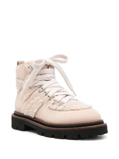 Peserico Leather Hiking Boots In Neutrals