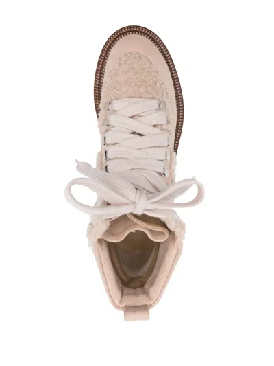 Peserico Leather Hiking Boots In Neutrals