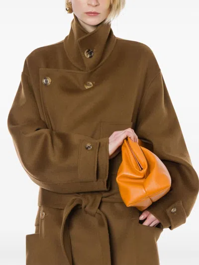Philosophy Di Lorenzo Serafini Lauren Leather Clutch Bag In Orange