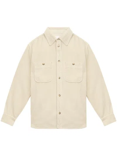 Isabel Marant Nario Cotton Corduroy Button-up Overshirt In Neutrals