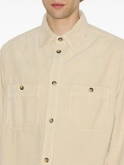 Isabel Marant Nario Cotton Corduroy Button-up Overshirt In Neutrals