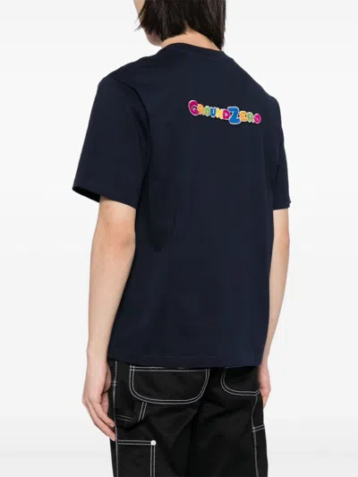 Ground Zero Logo-print Cotton T-shirt In Blue