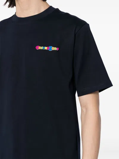 Ground Zero Logo-print Cotton T-shirt In Blue
