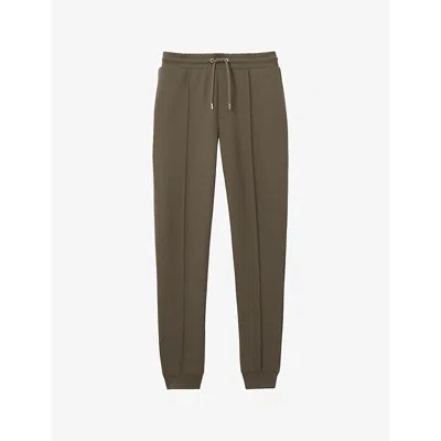 Reiss Sage Green Interlock Jersey Drawstring Joggers In Sage Green