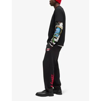 Hugo Boss Cotton Logo Joggers For In Black
