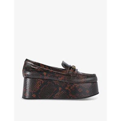 Kurt Geiger 70mm Mayfair Loafers In Dk.brn Com