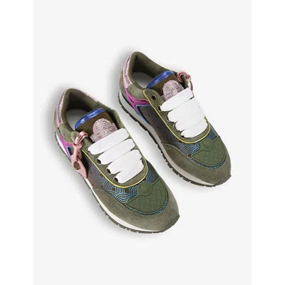 Kurt Geiger Southbank Tag Runner Sneakers In Green Comb