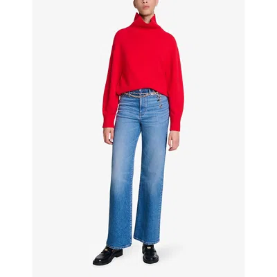 Maje Jeans With Chain-link Belt In Bleus