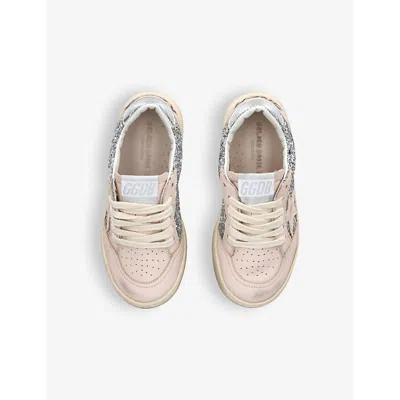 Golden Goose Ball Star Sneakers In Glitter With Silver Metallic Leather Heel Tab In Silver