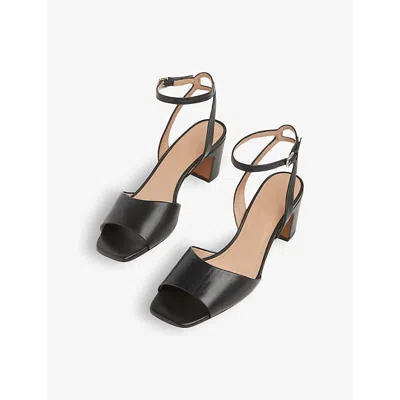 Whistles Emerson Block-heel Leather Heeled Sandals In Black