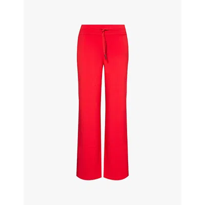 Spanx Womens  Red Airess Mid-rise Wide-leg Stretch-jersey Jogging Bottoms In  Red