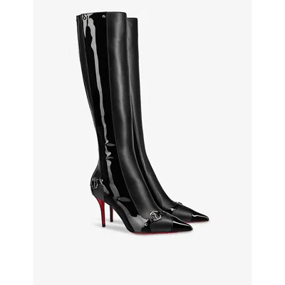 Christian Louboutin Cl In The 90s Leather Knee-high Boots 80 In Black