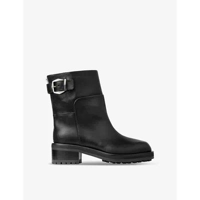 Jimmy Choo Women Brooklyn Ab 50 Leather Boots With Adjustable Strap In Black