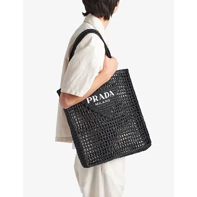 Prada Logo Handbag In Black