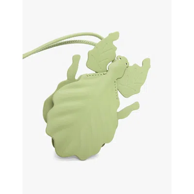 Loewe Classic Calfskin Leaf Insect Key Chain Ornament In Light Pear