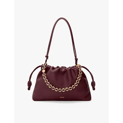 Loewe Womens Dark Burgundy Flamenco Large Leather Shoulder Bag In Dark Burgundy