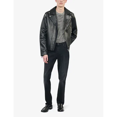 The Kooples Mens Black Washed Slim-fit Straight-leg Stretch-denim Jeans In Black Washed
