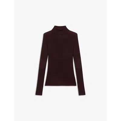 Maje Pull En Laine Et Soie In Bruns