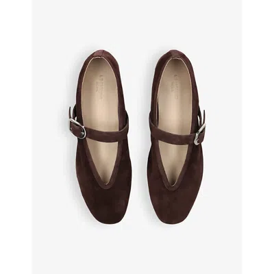 Le Monde Beryl Suede Stella Flats In Dark Brown