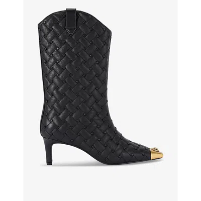 Kurt Geiger London Regent Cap Toe Boot In Black/comb
