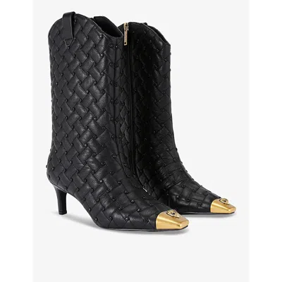 Kurt Geiger London Regent Cap Toe Boot In Black/comb