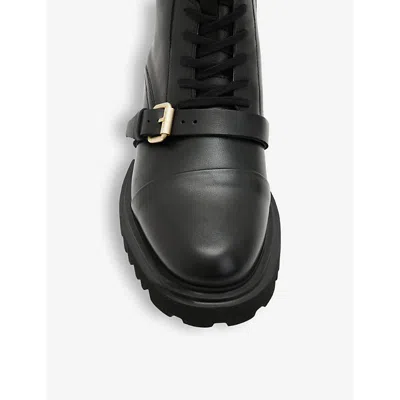 Allsaints Tori Leather Boots In Black/warm Bra