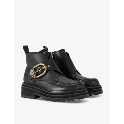 Kurt Geiger Leather Mayfair Chunky Ankle Boots In Black