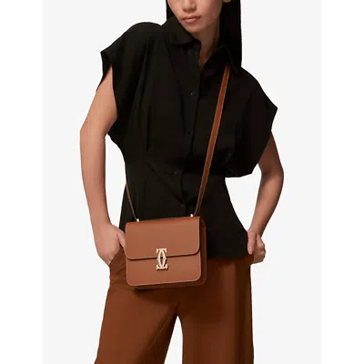 Cartier Womens Caramel C De  Mini Leather Cross-body Bag In Caramel
