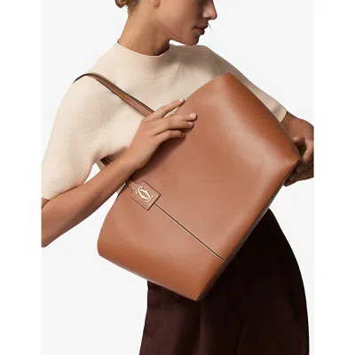 Cartier Womens Caramel C De  Leather Tote Bag In Caramel
