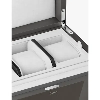 Cartier Grey Santos De  Lacquered-wood Watch And Cufflink Box In Grey