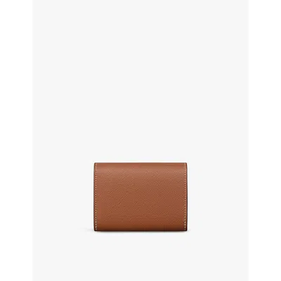 Cartier Womens Caramel C De  Mini Leather Wallet In Caramel
