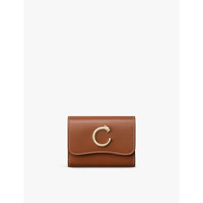 Cartier Womens Caramel Panthère De  Mini Leather Wallet In Caramel